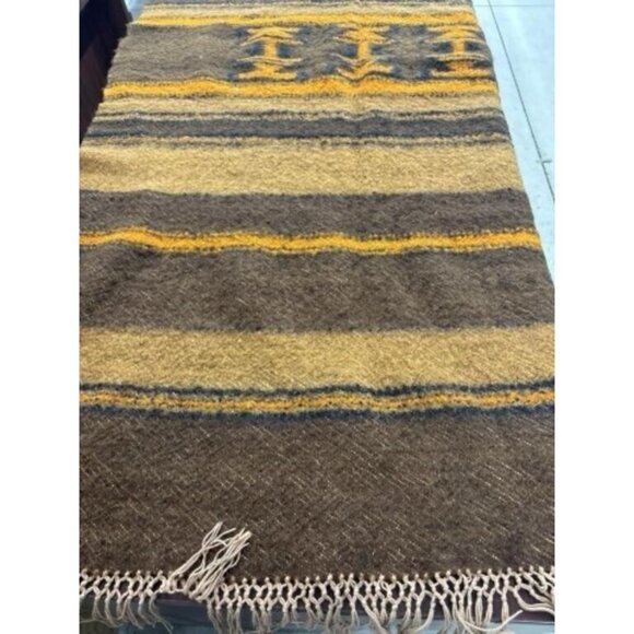 Vintage OODI WEAVERS, PURE WOOL Hand Woven & Dyed Blanket Mothproof Botswana Afr - Picture 1 of 3